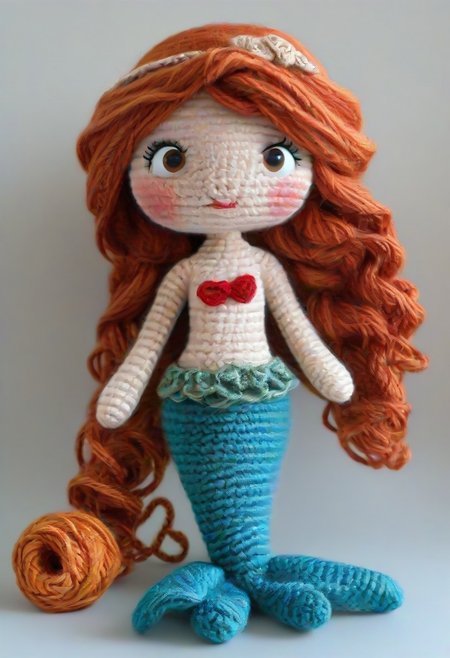 little mermaid, by saint exupery, crocheted style