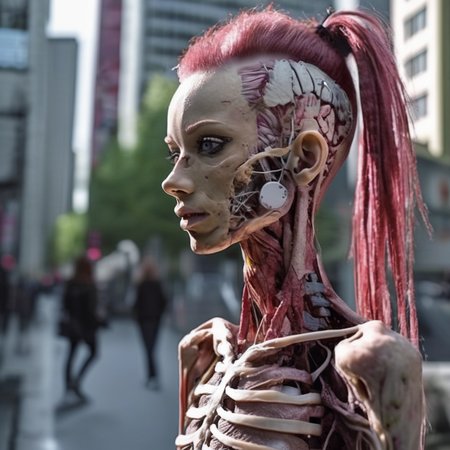 anatomophora punk girl in city, very detailed, cinematic<lora:anatomophora:0.7>