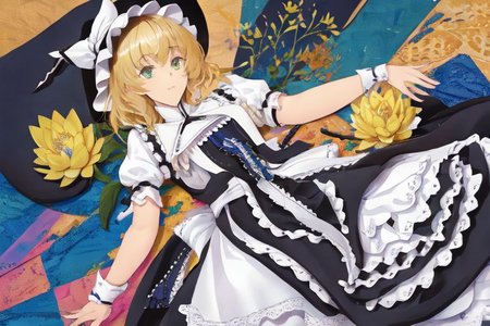 solo, 1girl, solo_focus, (((masterpiece))), ((best quality)), ((ultra-detailed)), ((too_many)):16, high resolution, absurdres, highres, ultra-detailed 8k unity wallpaper, 
kirisame_marisa_(curiosities_of_lotus_asia), kourindou marisa, huge_breast,
