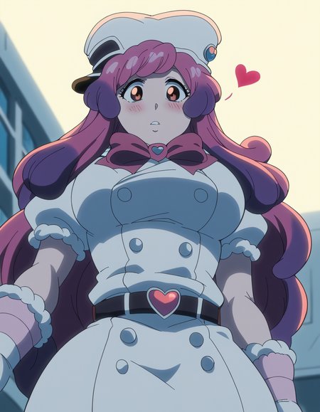 score_9, score_8_up, score_7_up, source_anime, <lora:meninas-mcallon-tybw-ponyxl-lora-nochekaiser:1>, meninas mcallon, long hair, pink hair, red eyes, large breasts, anime screencap, gloves, hat, bow, heart, belt, white gloves, fur trim, white uniform, puffy sleeves,, highway, cars, lanes, fast, long, , <lora:pec-pov-ponyxl-lora-nochekaiser:1> pec pov, pec pov (meme), meme, looking down, from below, blush, cowboy shot, looking at viewer, solo,, cowboy shot, solo