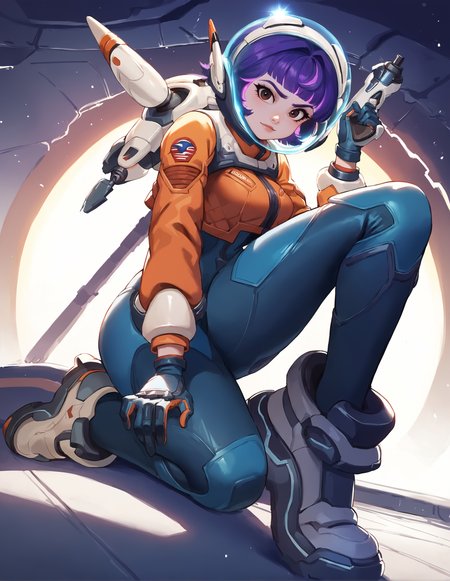 score_9, score_8_up, score_7_up,score_6_up,high resolution,source_anime,jn0,1girl,in space,short hair,purple hair,spacesuit,space helmet,jetpacket,gloves,shoes,volumetric lighting,rim lighting,dof,dramatic shadow,looking at viewer,full body,dynamic pose,looking at viewer,from below,sitting