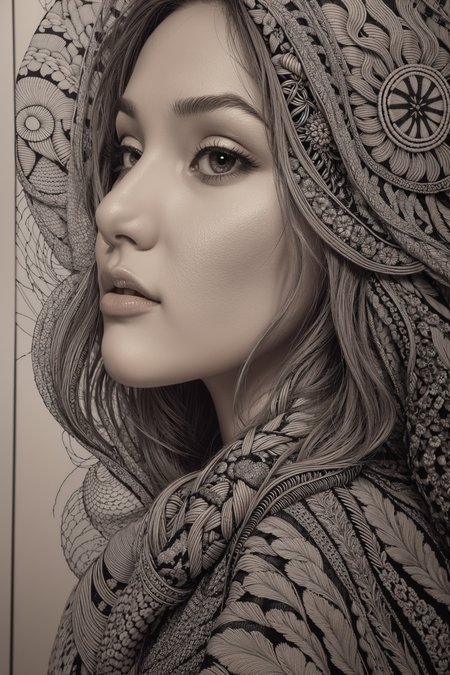 (Photo:1.3), highdetail, <lora:picxer_real:1>, (Zentangle :1.3), Intricate, abstract, monochrome, patterns, meditative, highly detailed, (magical, magnificent, masterpiece:1.3), (highly detailed, high quality:1.3)