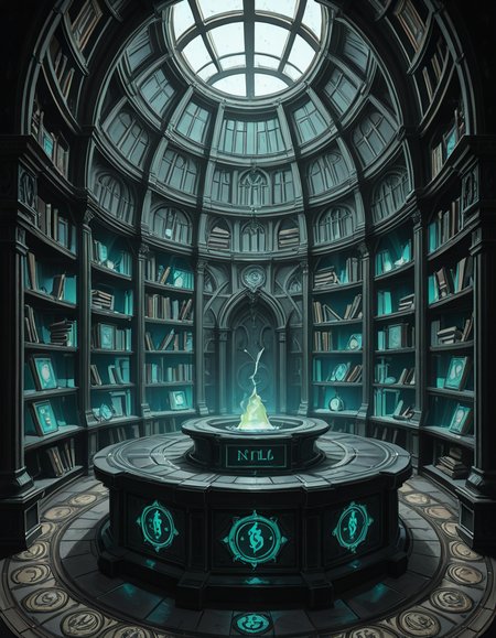 Buried deep within the necromancerâs fortress lies the Library of the Forgotten, an ancient, labyrinthine archive where no living hands have ever turned a page. The immense chamber stretches endlessly into the darkness, its towering bookshelves carved from obsidian and bone, spiraling upwards into unseen heights. The very air hums with an eerie resonance, filled with the whispers of knowledge long abandoned by the mortal world.
The shelves are packed with tomes bound in withered flesh, their covers etched with shifting runes that glow faintly with unholy light. Some books seem to breathe, their spines expanding and contracting like living creatures, while others are locked with chains of rusted iron, sealed by ancient curses too dangerous to be unleashed. Scrolls, brittle with age yet untouched by time, hover in the air, slowly unraveling and reforming, as if reading themselves in a silent, endless cycle.
At the heart of the library stands a massive circular desk, hewn from black stone and inlaid with veins of glowing green energy. Upon its surface, quills made from skeletal fingers hover above open grimoires, tirelessly transcribing forbidden knowledge in ink that shimmers like liquid shadow. Dust does not settle hereâonly the weight of forgotten secrets, pressing down like an invisible hand upon any who dare enter.
Above, the ceiling is a vast cosmic void, an endless expanse of swirling darkness where distant, malevolent stars flicker in unnatural constellations. Occasionally, something moves between the stars, a shape vast and unknowable, watching the library in silence.
In the farthest reaches of the chamber, towering stone monoliths stand, inscribed with ever-shifting text in a thousand dead languages. Some glow faintly, others pulse like beating hearts, their inscriptions rearranging as if whispering among themselves. The floor between them is covered in intricate ritual circles, their markings pulsating with a faint, necrotic glow, hinting at the presence of knowledge too terrible to be contained within mere books.
No footsteps ever disturb the silence, no voices break the eternal stillnessâonly the endless rustling of pages turning on their own, the quiet scraping of phantom quills, and the occasional, distant sound of something shifting among the shelves.
This is not a place of learning.
It is a tomb of knowledge, a repository of secrets too dangerous to be spoken, where books are not just readâthey watch, listen, and remember.
Style & Mood :
- Dark fantasy, gothic horror, necromantic aesthetics
- Cinematic, highly detailed, eerie lighting
- Infernal atmosphere, filled with shadows, glowing runes, and whispering books
- Inspired by the works of ZdzisÅaw BeksiÅski, H.R. Giger, and dark medieval occultism 
<lora:SDXLFaeTastic2400:0.4> <lora:extremely_detailed:0.4> extremely detailed,necromancer l1br4ry, <lora:necromancer_l1br4ry-i:1>, Masterpiece,best quality,hi res,8k,hi res,8k,award winning,(sharp focus, intricate, highly detailed),