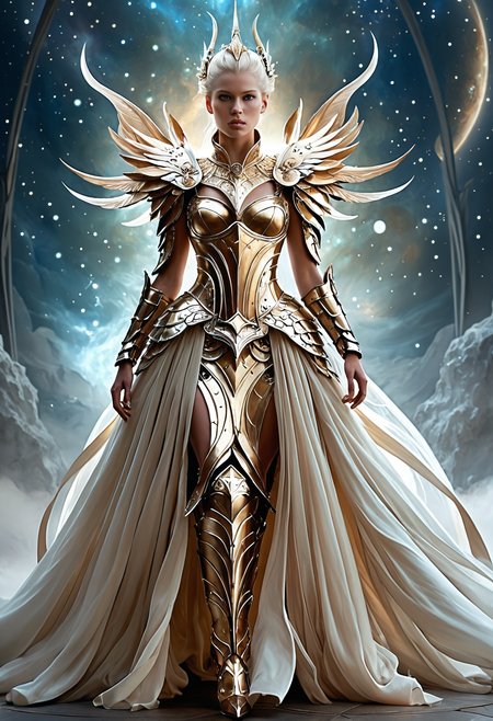 ethereal fantasy concept art of  <lora:Alexander McQueen-concept art-000005:1>, alexander mcqueen, concept art, armor dress . magnificent, celestial, ethereal, painterly, epic, majestic, magical, fantasy art, cover art, dreamy