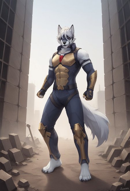 (((Barefoot furry character, full body, cinematic setting, furry male, plantigrade))) 
(((Von Lycaon))), wearing (((InfinityGauntlet))), marvel cinematic universe, (((using infinity gountlet))), (((using power of infinity stones))), style-swirlmagic, muscular white wolf, (((red and gold armor))), iron suit, metalic armor, goth accessories on outfit, nice feet paws with four toes and claws, feet towards the viewer, feet POV, dynamic pose, (((action pose))), (((modern city ruins in background))), smoke, fire
BREAK, intricate details, highly detailed, extreme detail, octane render, fine art, best quality, highres, (detailed face:1.5), ((full_body)), UHD, (((perfect hands))), low light, anime