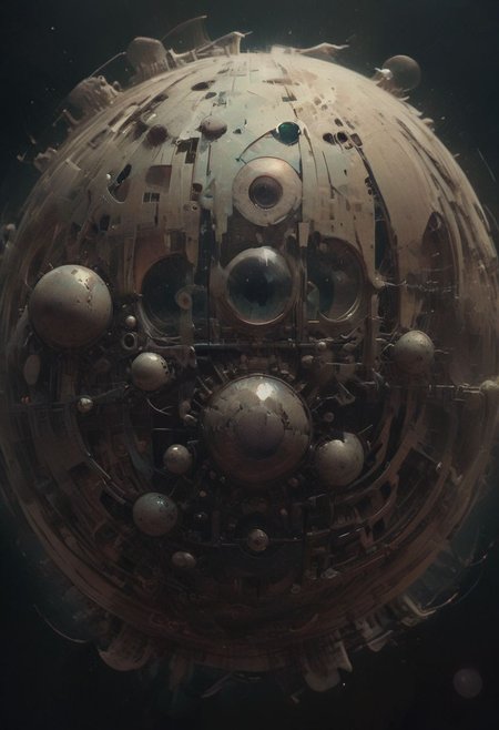 Surreal circles glitchcore, double exposure, poster style, geometric, circles and spheres, glitchy, eerie