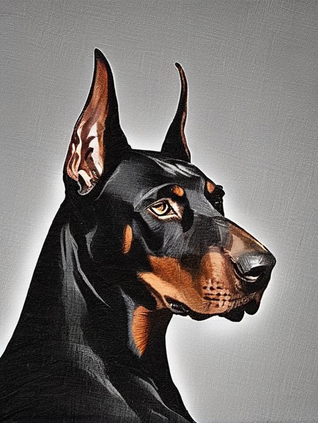 A doberman, shoulder portrait, <lora:Pencil_Cross_XL-000007:1>