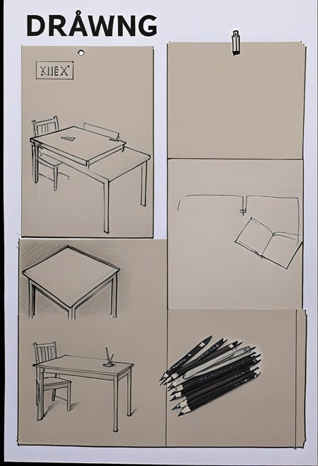 drawing, [pencil, paper, table:0.25],  <lora:ikea_instructions_xl_v1_5:1>