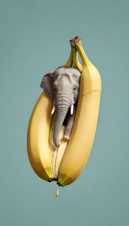 split_banana, elephant inside_banana