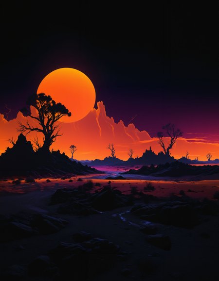 an otherworldly landscape in the style of neon silhouette contrast, 
<lora:xl_more_art-full_v1:0.5> <lora:- SDXL - vanta-black_contrast_V3.0:0.4> <lora:SDXL_black_and_color_Sa_May:0.5> dark, black and color <lora:sss:0.7> sss