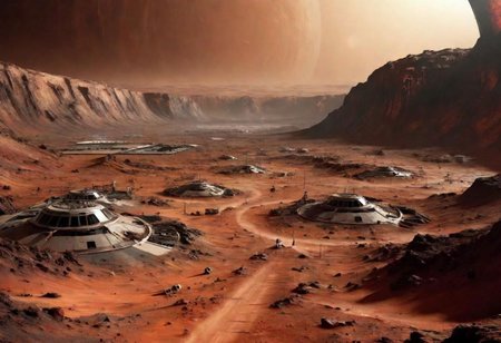 EdobHorrorLandscape,
A landscape of a deserted mars base,
hopeless, nightmare,
