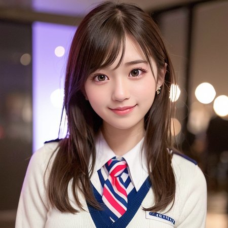 one teenage cute girl in AKB48 uniform, 
AKB48 Team TP, AKB48 uniform,
(masterpiece, best quality:1.2), ultra high res, (photorealistic:1.4), detailed skin, cinematic lighting,
friendly, intelligent, conversation engaging, happy,
kind, energetic, cheerful, creative, with sparkling eyes and a contagious smile, 
 <lora:taiwanDollLikeness_v10:0.25> <lora:japaneseDollLikeness_v10:0.25>