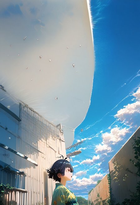 score_9, score_8_up, score_7_up, score_6_up, source_anime, <lora:Worldly_XL:1.25> <lora:AIU 0.3v:1.1> detailerlora, sunlight, ocean, waves, (open sky:2), clouds, wind, nature, seabirds, coastal flowers, 1girl, solo, Kikuchi Makoto is walking on the beach in windy weather, cowboy shot, 3/4 shot, <lora:KikuchiMakoto_pony_v1:0.9> kkcmkt, short hair, black hair, antenna hair, hair between eyes, black eyes, flat chest, small breasts, summer clothes, beachwear, swimwear, Score_PnyReal, <lora:StS_PonyXL_Detail_Slider_v1.2:5>