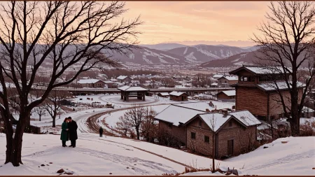 winter, beautiful romantic North Korean landscape,  couple kissing, multilayer paint splash style, <lora:Hand v2:1> <lora:Anti-Blur:1> <lora:Insane Detail Slider:0.5>   <lora:Flux.1_Turbo_Detailer:0.6>   <lora:flux-photo-transparent_Alpha_1.0:0.8> <lora:flux.1_lora_flyway_Epic-detail_v2:1>   <lora:Painterly01b_CE_FLUX_AIT:0.8> pntrlyCE_style