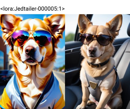 a dog wearing sunglasses, Jed-dtl,  <lora:Jedtailer-000005:1>