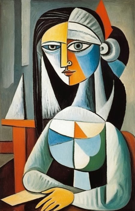 masterpiece,best quality,<lora:tbh296-sdxl:0.8>,illustration,style of Pablo Picasso, tech genius teenage girl