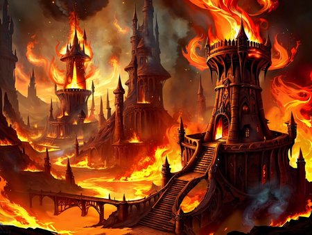 <lora:MagicAI:.9>   FireMagicAI   mage tower , Highly detailed, sci fi fantasy setting, intricate detailed background