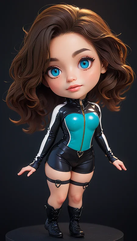 (in ARTIST style:1.7), (masterpiece:1.7), comics style,
(somechibi, chibi, close-up Gorgeous girl face,
long hair, wavy hair, very long hair, thighhighs, gloves, zipper, bike shorts, glowing, black background, standing, bare shoulders, smile, science fiction, science fiction horns, science fiction headphones), perfect face, gorgeous face, small aesthetic nose, striking teal large eyes, aligned eyes,
(masterpiece:1.8), (highest detailed:1.8), (angle:1.8), perfectly lighted, (contrast), (saturated), (((sharp focus))), (hyperdetailed:1.3), (intricate details:1.2), (Refined details:1.3),
(best quality:1.5), highly detailed textures, vibrant colors, (finely detailed beautiful eyes and detailed face),extremely detailed CG unity 8k wallpaper, (masterpiece:1.8), (highest detailed:1.8), (angle:1.8), perfectly lighted, (contrast), (saturated), (((sharp focus))), (hyperdetailed:1.3), (intricate details:1.2), (Refined details:1.3), (best quality:1.5), highly detailed textures, vibrant colors,
(ultra sharp focus:1.8), (detailed skin:1.8), (thin lines:1.8), (best quality:1.8), <lora:glowneon_xl_v1:0.7>
<lora:SomeChibi_Chibi_Style:1>