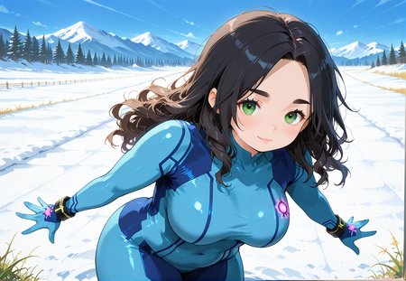 IllusP0s, PonyScores7, source_anime, ah1, IllustriousQual, interesting, exciting, spectacular, wonderful, 
BREAK <lora:xl_more_art-full_v1:0.2>, <lora:aesthetic_anime_v1s:0.2>, <lora:EpicF4nta5yXL:0.2>, <lora:detailxl:0.2>, detailxl, <lora:Fant5yP0ny:0.2>, amazing quality, best aesthetic, absurdres, illustration, Volumetric_Lighting, ultra-detailed, very aesthetic, intricate details, best_quality
BREAK ((Crimson sparks dance between outstretched fingers, forming intricate geometric patterns)),
BREAK Stable_Yogis_PDXL_Positives, AS-Adult, <lora:Complicated fantasy portrait - XL Pony V2.0:0.2>, bad-hands-5, <lora:HDA_Detailer:0.3>, <lora:natsumi_style:0.5>, <lora:by_usakun-pony:0.4>, by usakun, <lora:Akina_Bbw_Style_-_PonyXL:0.2>, AkinBw, ((character single)),
BREAK 1girl, mature female, (curvy), round-chin, caucasian, <lora:ETO_OC_Illustrius:0.5>, eto_oc, skindentation, (plump), thick thighs, wide hips, busty, voluptuous, <lora:venus body PonyXL:0.3>, <lora:shinyskin2:0.2>, glistening skin, HDA_FatGirlXL, 
BREAK ((<lora:samus aran_sdxl:0.8>, samus aran cosplay)),
BREAK (curly hair), long hair, (black hair:1.4), (parted hair:1.7), messy hair, kinky curls, <lora:hairdetailpxl:0.2>, hairdetailpxl,
BREAK (half green and brown eyes), (colorful eyes), (multicolored eyes), (downturned eyes:1.4), <lora:expressive eyes:0.2>, expressive eyes, <lora:eyedetailpxl:0.2>, eyedetailpxl, <lora:Eyes_High_Definition:0.2>, EyesHD, (round face:1.2), (thick eyebrows:1.3), (plump face), <lora:Round_face:0.2>, lips, 
BREAK ((light smile expression)), <lora:Expressive_H:0.2>, Expressiveh, <lora:Emotional_Anime_Expressions_PonyXL_Concept:0.2>, emotional, <lora:Best_Facial_Expression_LoRA_PONY:0.2>, looking at viewer, <lora:Detailed expressive EXEV style -XL Pony V1.0:0.2>, FaceDetail,
BREAK (((a snowy mountain road, with icy conditions, snow-covered peaks, crisp winter air))), <lora:Background Detailer - SDXL:0.8>, 4k, 8k, Ultra HD, Masterpiece, Best quality, Detailed background, <lora:Add_more_details_V2_XLpony:0.4> full_details,