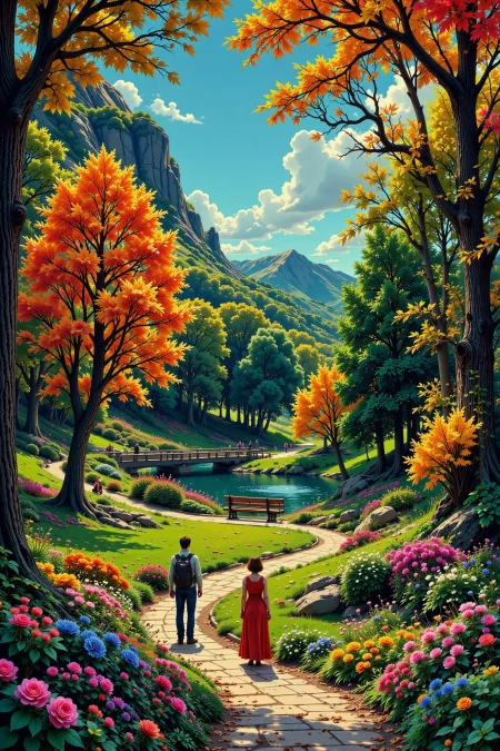 park with autumn flowers beautiful  landscape, noon, woman, very intricate, very detailed, sharp, bright, colorful, <lora:Hand v2:0.5> <lora:Anti-Blur:1><lora:Insane Detail Slider:0.25>  <lora:flux.1_lora_flyway_Epic-detail_v2:0.3> <lora:fluxenhancer:0.25> <lora:ck-Neon-Retrowave:0.4> ck-rw, in the style of ck-rw,  <lora:Neurocore Anime Cyberpunk:0.8> A digital artwork in the style of cknc