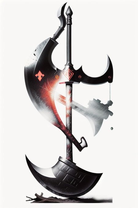 White background, shovel,
"Masterpiece, highest quality, (Shovel-Axe hybrid:1.3) with (glowing runes:1.2) etched on the blades, intricate design, (dark wood handle:1.1), rare magical weapon, detailed craftsmanship, (eerie aura:1.2), professional photography, by Annie Leibovitz, soft lighting, high contrast, vivid colors, (graveyard background:1.0), misty atmosphere, enchanting glow."