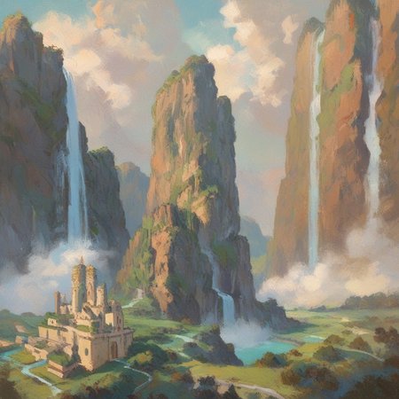 score_9, score_8_up, score_7_up, score_6_up,    ultra detailed, landscape, floating islands, waterfalls