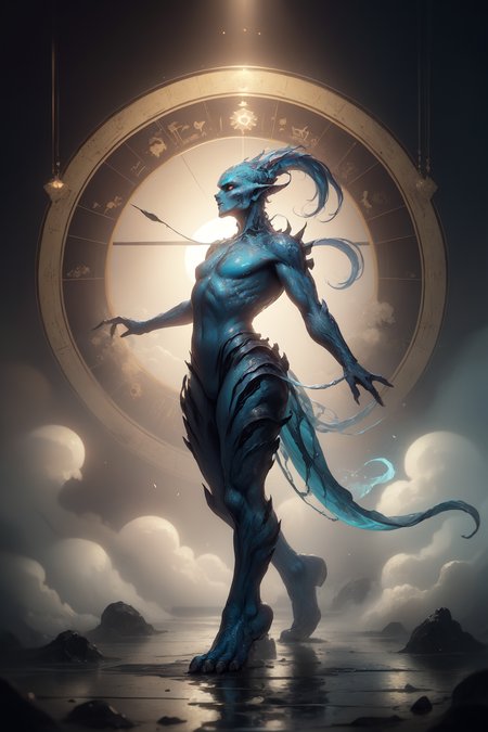 breathtaking full shot, full body, vivid colors, extremely detailed, dynamic lighting, dynamic pose,  <lora:Humanoid monster A:0.8> humanoid monster, inem, no humans <lora:air-a-e-style-darquelilly-v1:0.8> airastrologystyle <lora:m99_featureless_crotch_1:1> <lora:m99_nippleremover_1:1.2>  <lora:m99_bellybuttonremover_1:0.8>, masterpiece, award-winning, professional, highly detailed