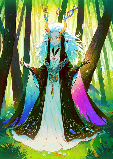 by sannso by wanke,
1girl 
extremely beautiful detailed piercing eyes,
1 female druid healing animals in forest. glowing particles, celtic knot, mythical
masterpiece, best quality, high quality, highres, absurdres, very detailed, high resolution, sharp, sharp image, 8k, vivid, colorful, stunning, anime,   aesthetic