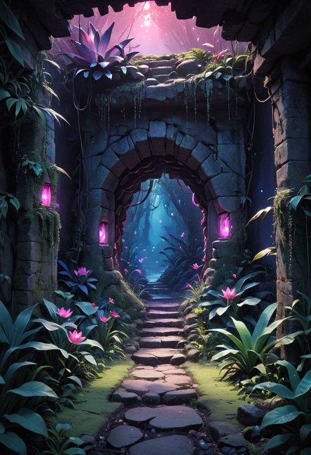 *Channel_42* 
 *Jungle* *Pink* *Blue* *Violet* *Indigo* *Aloe* *Lotus* *Druidic* *Ruins* *Night* *Fireflies* *Glowing* *Cave* *Entrance* *Portal*