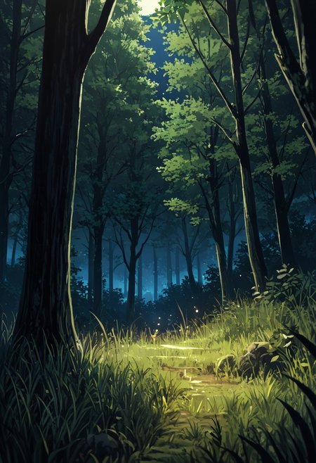 score_9,  score_7_up,  forest, no humans, grass,  night,   <lora:Forest 3:1>