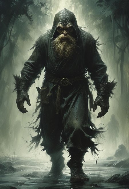 A Fine Day to Exit, top hard light, Dark environment, black over black, highly detailed,  masterful painting in the style of Anders Zorn | Marco Mazzoni | Yuri Ivanovich, Aleksi Briclot, Jeff Simpson, oil on canvas