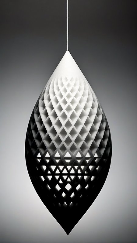 <lora:3DPrintingXL:1>,whitemold,3d printed mold,art style,greyscale,monochrome, 1geometric teardrop, solo, sleek reflective surface, etched patterns, symmetrical, suspended in mid-air, glowing softly from within, creating a sense of quiet serenity