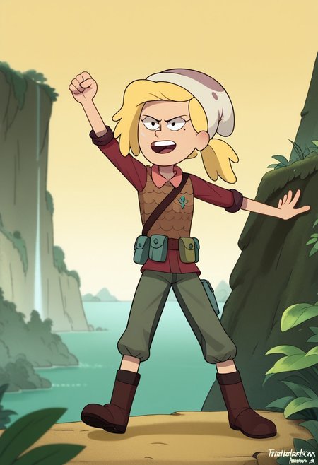 score_9, score_8, score_7, score_6,
triplevexx, 1girl, CHSashawaybright,
Outfit: A rugged, earth-toned cargo outfit, complete with a utility belt and a wide-brimmed hat.
Action: She is climbing a rocky cliff, reaching for a hidden treasure chest.
Background: A breathtaking view of a lush jungle, with cascading waterfalls