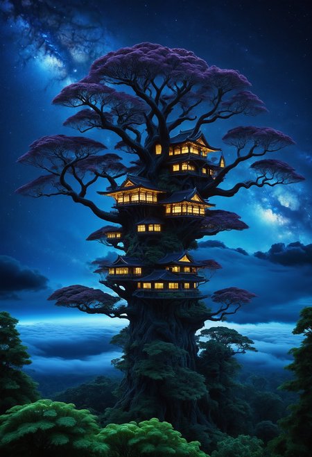 embedding:lazympos, megastructure, tree, above clouds, organic, detailed, dark, night, glowing, neon lights,  <lora:Challenge_Winnifier_2025-04:0> <lora:Organic_Macabre:1>