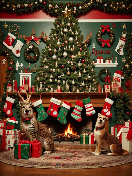 Animal Christmas, 
A contemporary abstract art image of a five sided star with a tendency to the style of Jasper Johns
 <lora:Animal_Christmas:1>