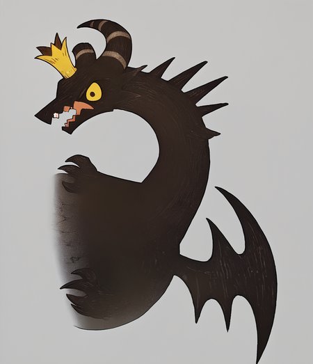 <lora:DragonKingPony1.0:1.0> Dragon, angry, crown, sharp teeth, no humans, solo, grey background, simple background, teeth, from side, animal focus, yellow eyes, dragon, broken hornscore_9, score_8_up, score_7_up, score_6_up, score_5_up, score_4_up, looking at viewer,