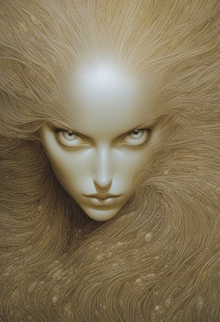 Art painting  by moebius,there is a woman with long hair, naoto hattori, mark brooks and brad kunkle, style of aesthetic, comic book artwork portrait of a young woman 22yo, she has a striking light gray eyes, long eyelashes and well-defined eyebrows, catchlights, portrait masterpiece, perfect beautiful face , (light freckles:0.3) , sparkling eyes, sad expression, intimate and engaging portrait with a sense of mystery,  ethereal abstractions, background is minimalist, duo-toned color graded, finely detailed, beautiful cleavage, simmetry, high budget,  sharp focus, intricate fractal details, analog drawing , <lora:MoebiousXL:1>