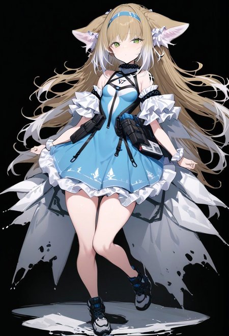 masterpiece, best quality, ultra-detailed, beautiful, nai3, 1girl, solo, full_body, tachi-e, 
suzuran_\(arknights\),