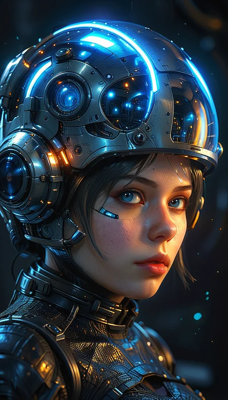 (in ARTIST style:1.4), (masterpiece:1.7), 
gorgeous 1girl, solo, Imagine a painting of 2B from "Nier: Automata," but she's wearing a space helmet, glowing blue neon, dark makeup, and is inside a spaceship. 
(masterpiece:1.8), (highest detailed:1.8), (angle:1.8), perfectly lighted, (contrast), (saturated), (((sharp focus))),
(hyperdetailed:1.3), (intricate details:1.2), (Refined details:1.3), (best quality:1.5), highly detailed textures, vibrant colors,
(ultra sharp focus:1.8), (detailed skin:1.8), (detailed :1.8), (thin lines:1.8), (best quality:1.8),
<lora:Apparatus_-_Traction_City_Walkers_Vehicles:0.8>, <lora:add-detail-xl:2> (ultra sharp focus:1.8), (detailed skin:1.8), (thin lines:1.8), (best quality:1.8), <lora:glowneon_xl_v1:0.8>