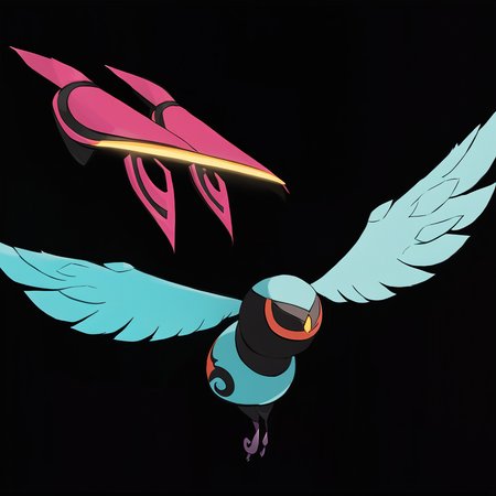 <lora:pokemon_pony_xl:1>, Type: Fighting, Type: Ground Egg Group: Flying, is a pokemon creature that The creature's shadow is tinged with Red hints mirroring its Flying essence in the absence of light,Beneath its eyes are Magenta markings that are thought to ward off evil spirits,The animal's fur changes color with the seasons, blending seamlessly into its surroundings,Its wings fold into intricate patterns resembling ancient symbols, each telling a different story,The creature's hindquarters are adorned with Cyan tufts that signal its mood score_9, score_8_up, score_7_up, score_6_up, score_5_up, score_4_up.  Simple black background, (Masterpiece:1.3) (best quality:1.2) (high quality:1.1)