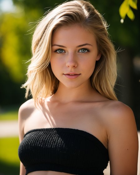 <lora:Ashlynn_Spektre_XL:1> ashlynn_spektre_xl, Full body photo. 1Girl Cute Model. (Wearing edgy Knit tube top:1.2). Professional photo. Perfect eyes, highly detailed beautiful expressive eyes, detailed eyes. Detailed face. Sunny Day. High contrast, 35mm photograph, film, bokeh, professional, highly detailed dynamic lighting, photorealistic, 8k, raw, rich, intricate details, realistic, realism.