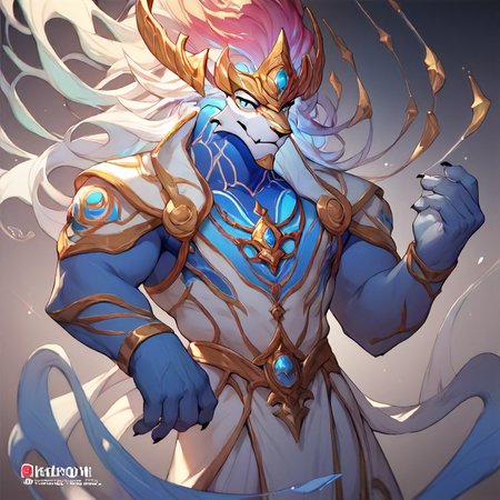 score_9, score_8_up, score_7_up, score_6_up,  <lora:Aurelian_Sol:.9> porcelain aurelion , 1boy, solo, bara, blue eyes, colored skin, full body, furry male,