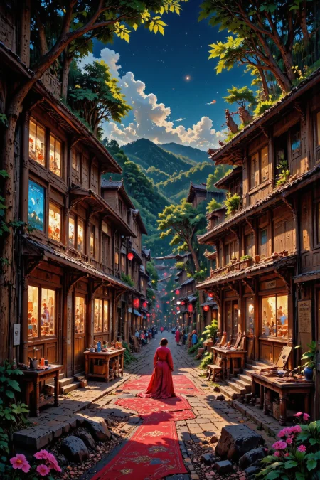 (mall:1.3),  beautiful (Thai) fantasy landscape,  evening, woman, intricate, very detailed, sharp, colorful, <lora:Hand v2:1> <lora:Anti-Blur:1> <lora:Insane Detail Slider:0.5>   <lora:Flux.1_Turbo_Detailer:0.6> <lora:flux-photo-transparent_Alpha_1.0:0.8> <lora:flux.1_lora_flyway_Epic-detail_v2:0.6> <lora:Painterly01b_CE_FLUX_AIT:0.8> pntrlyCE_style, <lora:VividlySurreal:0.8>, <lora:FluxMythP0rtr4itStyle:0.8> mythp0rt