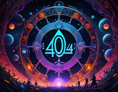 404 Error Reality Not Found,( text "404":2.0),404 Error Reality Not Found, ERROR daemon summoned!, Who needs dead ends in an endless cyberspace?,Symbolism, , Sovereign, Compositing, RE Engine, Surreal, Airbrushing, Fauvist, Ghibli, , Bokeh Circles, 32K, Resourceful,,