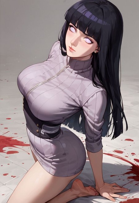 score_9, score_8_up, score_7_up, score_6_up, rating_explicit, rating_lewd, score_9, score_8_up, score_8, epiCPhoto, semi realistic,
 (best quality:1.1), (masterpiece:1.2), (realistic:1.2), (detailed:1.1), (highres, best quality:1.2),
1girl((hinataSDXL, 1girl, hyuuga hinata, purple eyes, white eyes, blunt bangs, black hair, hime cut) Perfect feet, beautiful face, Slim girl, mature woman, ((large breasts, narrow waist, wide hips))), long hair, Slim girl, skinny, (30 years old), from side, High angle perspective, bubble butt, 
(Ink illustration on parchment). Stealthy female ninja, blending into the shadows. Tight bodysuit adorned with subtle glowneon patterns, enhancing her stealth in the darkness. Eyes glowing with intensity, focused on her target. A sudden burst of sparks as she unsheathes her katana, ready to strike. Moonlight filters through the canopy above, casting an ethereal glow. ink splashes, rough ink sketch, moody, gloomy, dark picture, high contrast, stylized.