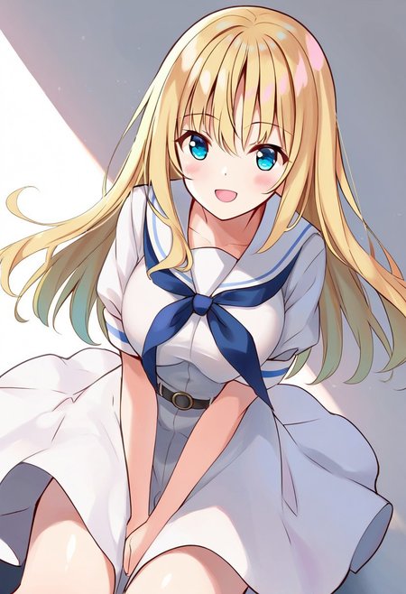 general,highres, ultra-detailed,very aesthetic,best quality ,best hands,best eyes,easynegative, dynamic anglre, dutch angle, anime cloring,  facing away,
  ,1girl, solo,oohoshi awai,blonde hair,blue eyes,blue hair,long hair,breasts,shiraitodai school uniform,,
,(school uniform)
,full_body_shot ,( breasts),
,,blush, Open mouth ,smile, ,
(thin waist)
,
,  (round breasts:1.5),
perfect lighting, volumetric lighting, indoor lighting, sensual, sexy,  
,,, perfect face,, (perfect eyes:1.5),
  ,
,,,
,
bouncing breasts, motion blur, motion lines,
