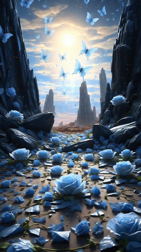 arien_angel,full body,dynamic posture,CG character design,gorgeous speed painting,4k concept dark art created by alyssa monks. uhd perspective shooting,ophanim angels,amazing wings,blue rose patterned surface details,soft blue light,orton effect,the background of the whole painting is a translucent dark totem to give a sense of fear,BJ_Alien_garbage,
BJ_debris,outdoors,sky,cloud,star_\(sky\),starry_sky,sunset,rock,sun,<lora:SDXL_debris:0.7>,<lora:Blue_butterfly_SDXL1.0:0.7>,