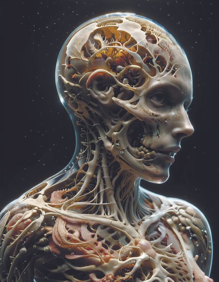 anatomical,ultra quality,human body with transparent skin revealing structure instead of organs intricate creative patterns,monochrome with back lighting,scientific yet fantastical,concept blending biology with botany ethereal quality,4090 RTX,ray tracing,ultra realistic,UHD,many details-style raw scan,by diegocr,<lora:add-detail-xl:1.2>,tranzp <lora:tranzp-sdxl:0.8>,<lora:f412glassXL:0.7>,hyperkraximalism <lora:hyperkraximalism_v1-1:0.4>,<lora:The_Dark_Side_Of_The_Future:0.6>,midnight vision <lora:Midnight_Vision-SDXL:0.5>