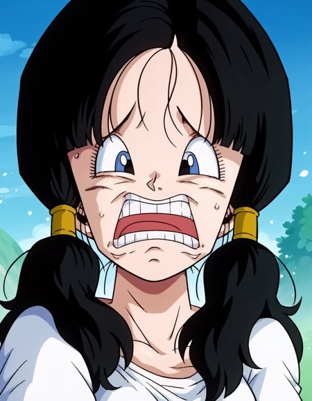 score_9, score_8_up, score_7_up, source_anime, <lora:dbz-videl-anime-ponyxl-lora-nochekaiser:1>, videl, black hair, eyelashes, parted bangs, twintails, medium breasts,, <lora:strawhat-huh-face-ponyxl-lora-nochekaiser:1> strawhat huh face, strawhat huh face, open mouth, teeth, , ,