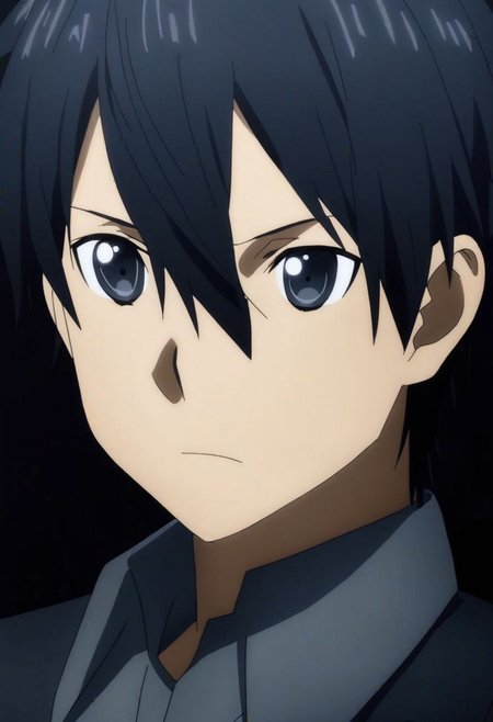 high resolution, professional photography, solo, best quality, 1Boy, Kazuto Kirigaya, Black Hair, Black Eyes, cool, Mysterious black background, Movie lighting, a sense of atmosphere, OverallDetail